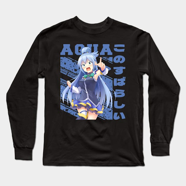 Aqua Konosuba Long Sleeve T-Shirt by ANIME FANS